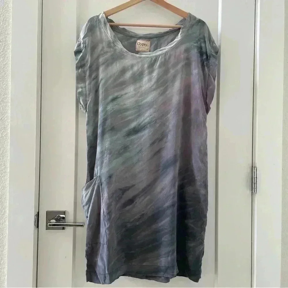 Gypsy 05 Ombre Straight Knee Length Silk Dress Size S